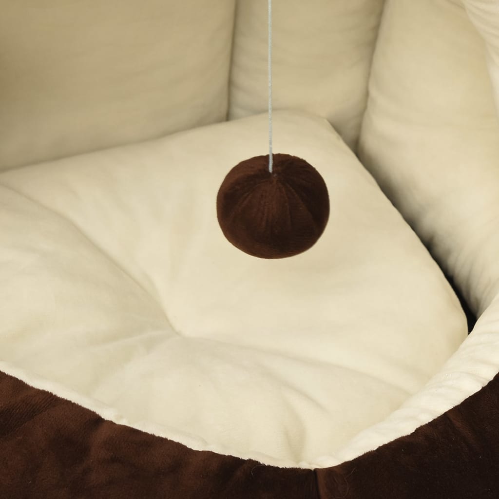 Cat Bed 40x40x35 cm Brown and Cream
