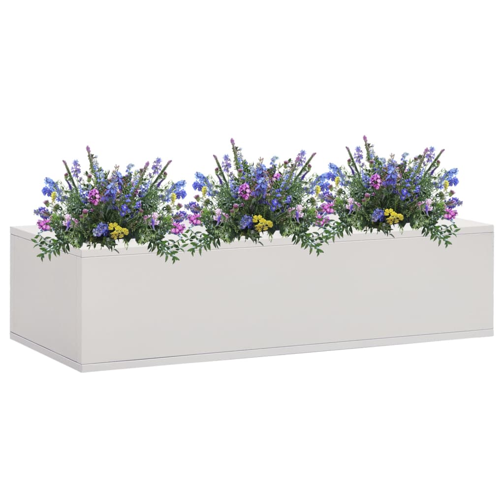 Boîte à fleurs de bureau Gris clair 90x40x23 cm Acier