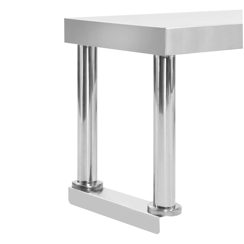 Kitchen Work Table with Overshelf 120x60x120 cm Stainless Steel