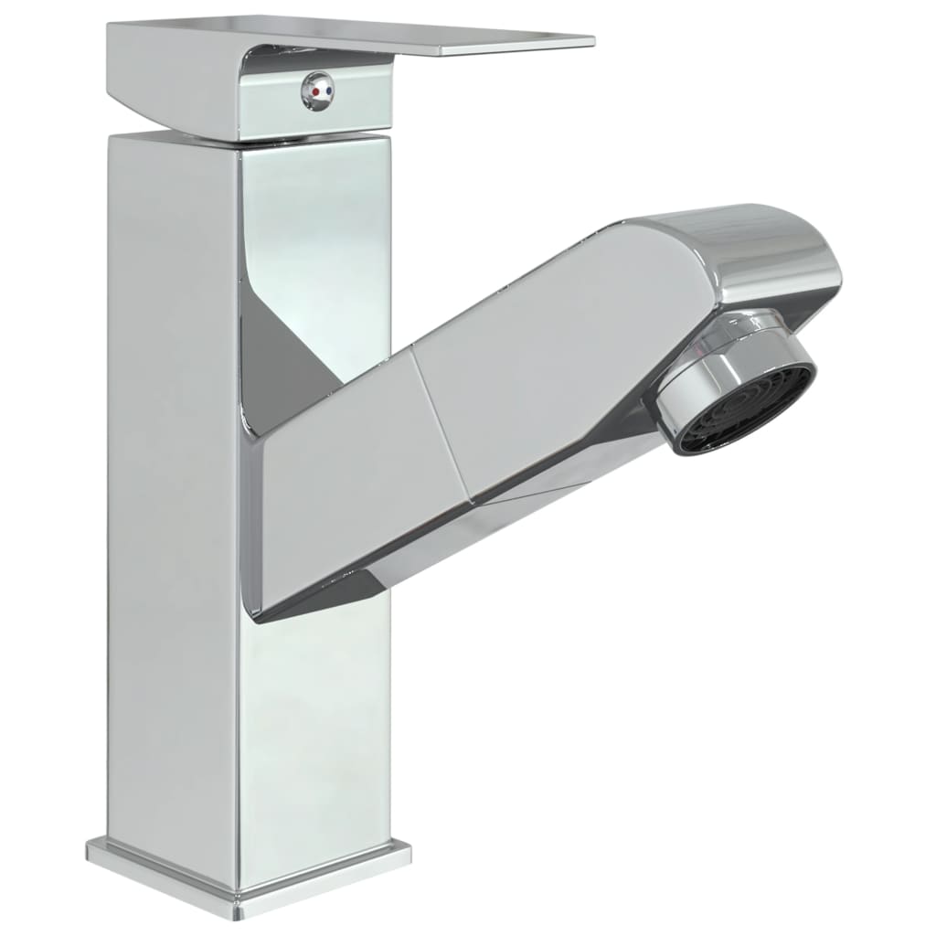 Bathroom Basin Faucet with Pull-out Function Chromed Finish 157x172 mm