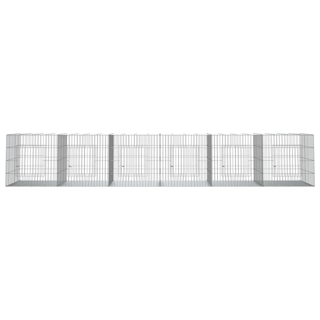 6-Panel Rabbit Cage 327x79x54 cm Galvanised Iron