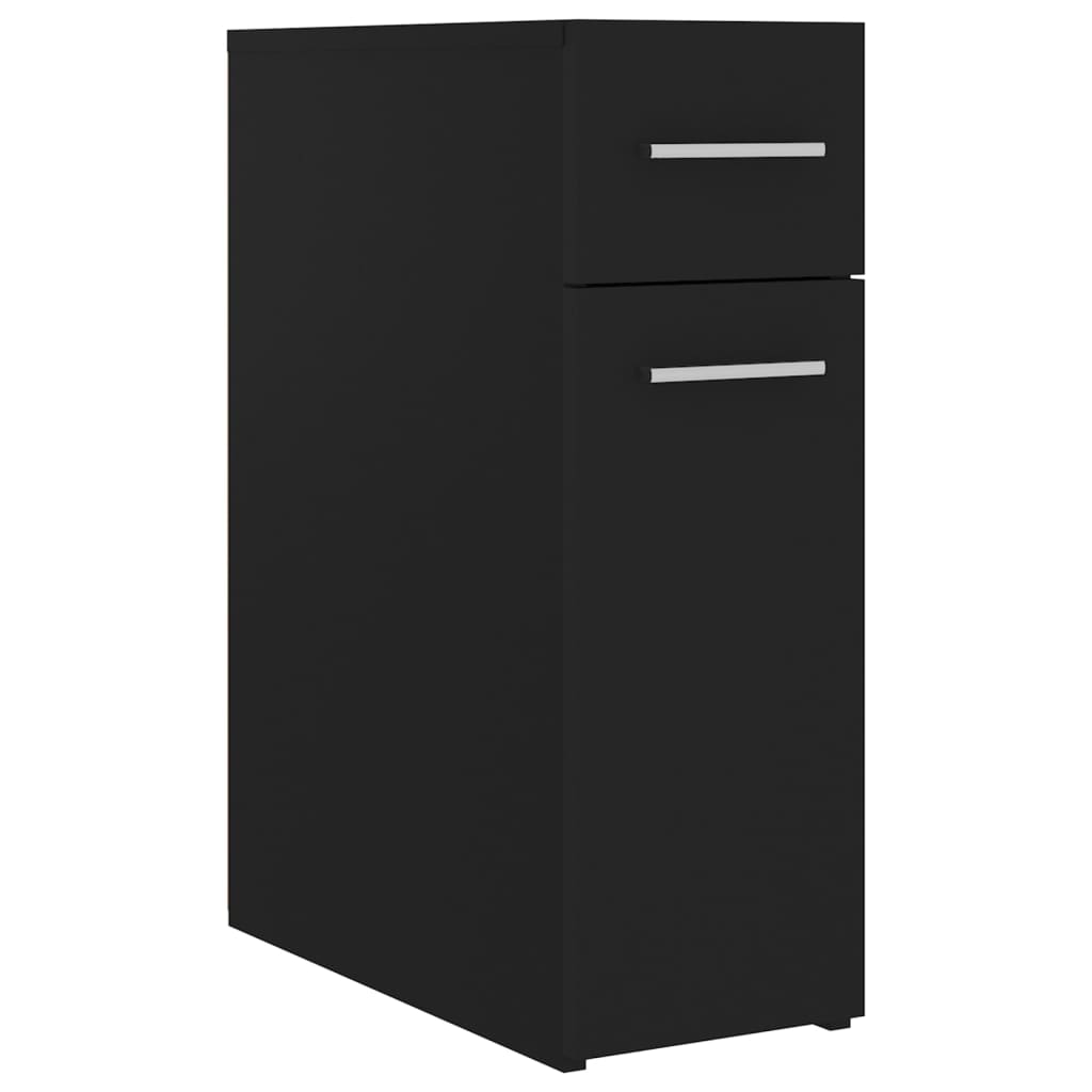 Apothecary Cabinet Black 20x45.5x60 cm Engineered Wood