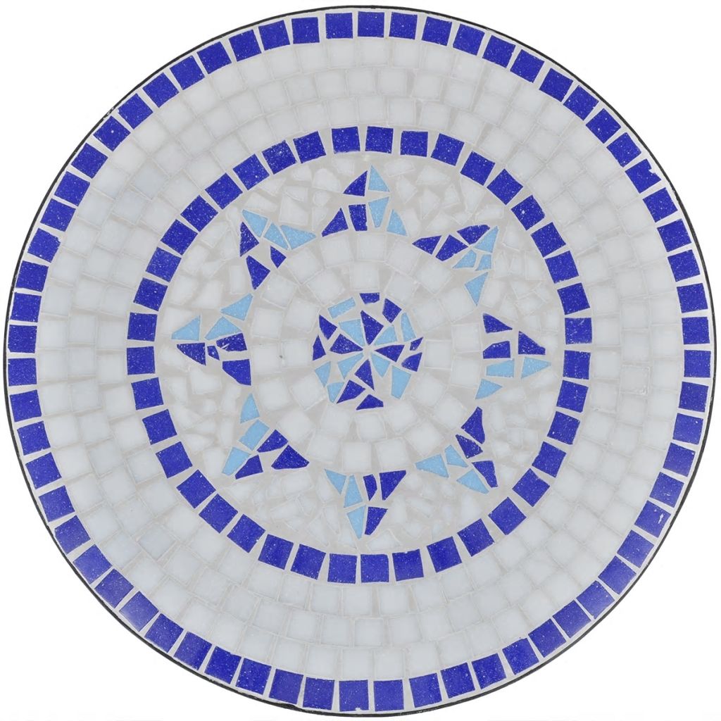 Bistrotisch Blau und Weiss 60 cm Mosaik