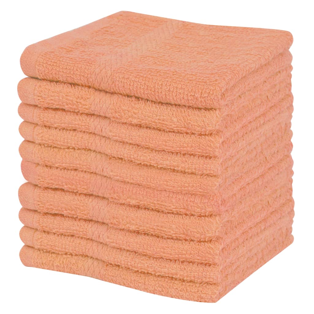 Guest Towel Set 10 pcs Cotton 360 g/m² 30x30 cm Peach