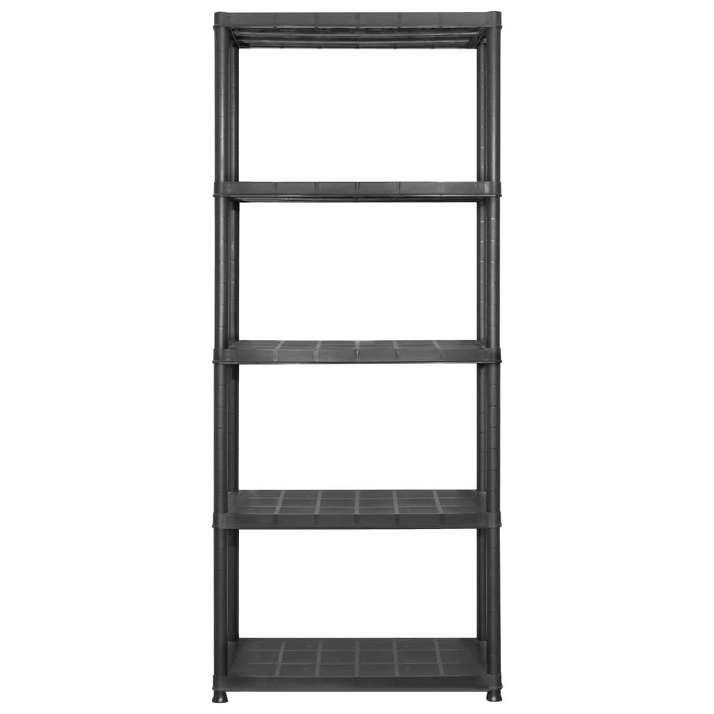 Storage Shelf 5-Tier Black 142x38x170 cm Plastic
