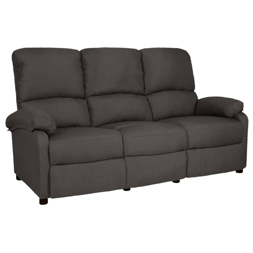 3-Sitzer-Sofa Verstellbar Dunkelgrau Stoff 