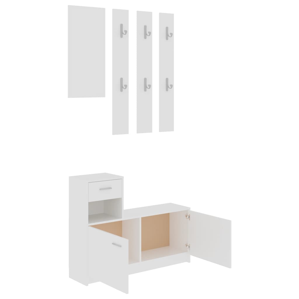Hallway Unit White 100x25x76.5 cm Engineered Wood