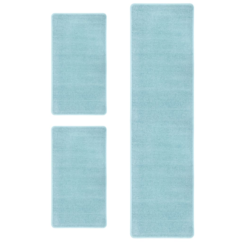 Bed Carpets Shaggy High Pile 3 pcs Turquoise