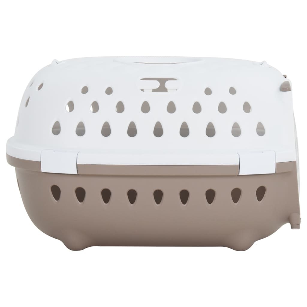 Pet Transport Box White and Brown 50x34.5x32 cm PP