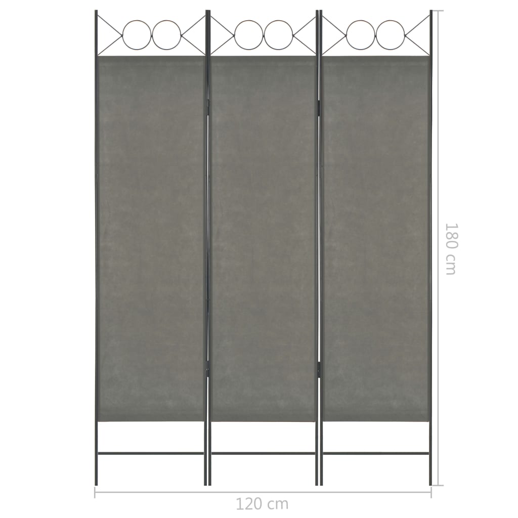 3-Panel Room Divider Anthracite 120x180 cm