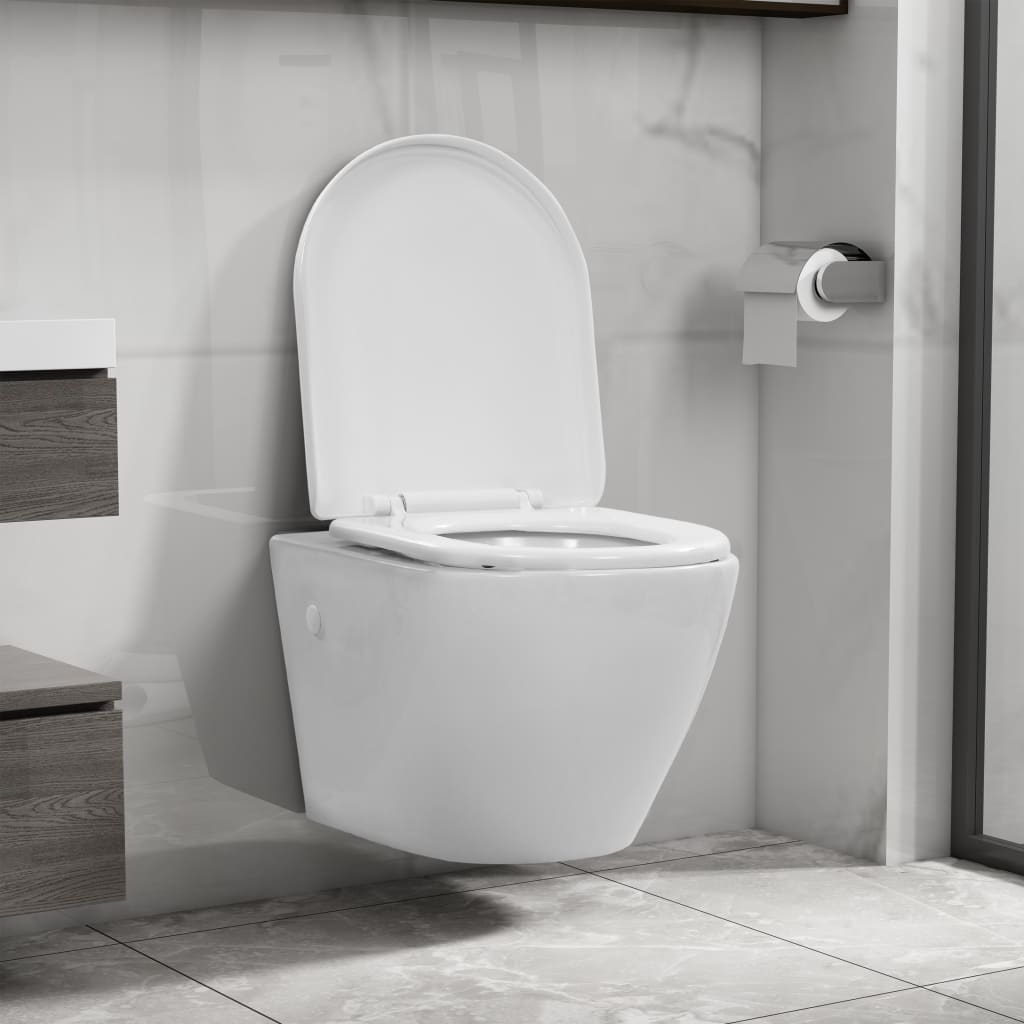 Wand-WC ohne Spülrand Keramik Weiss