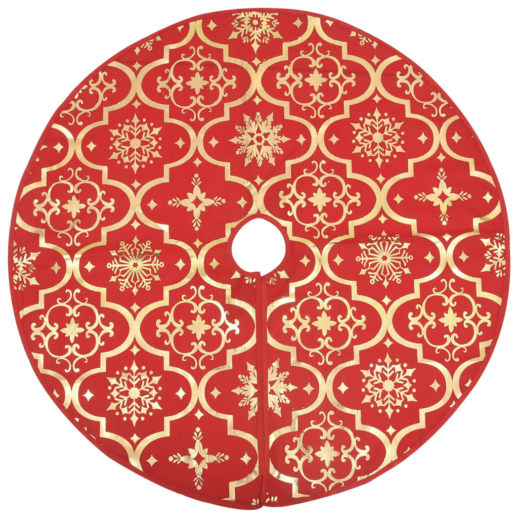Luxury Christmas Tree Skirt with Sock Red 122 cm Fabric