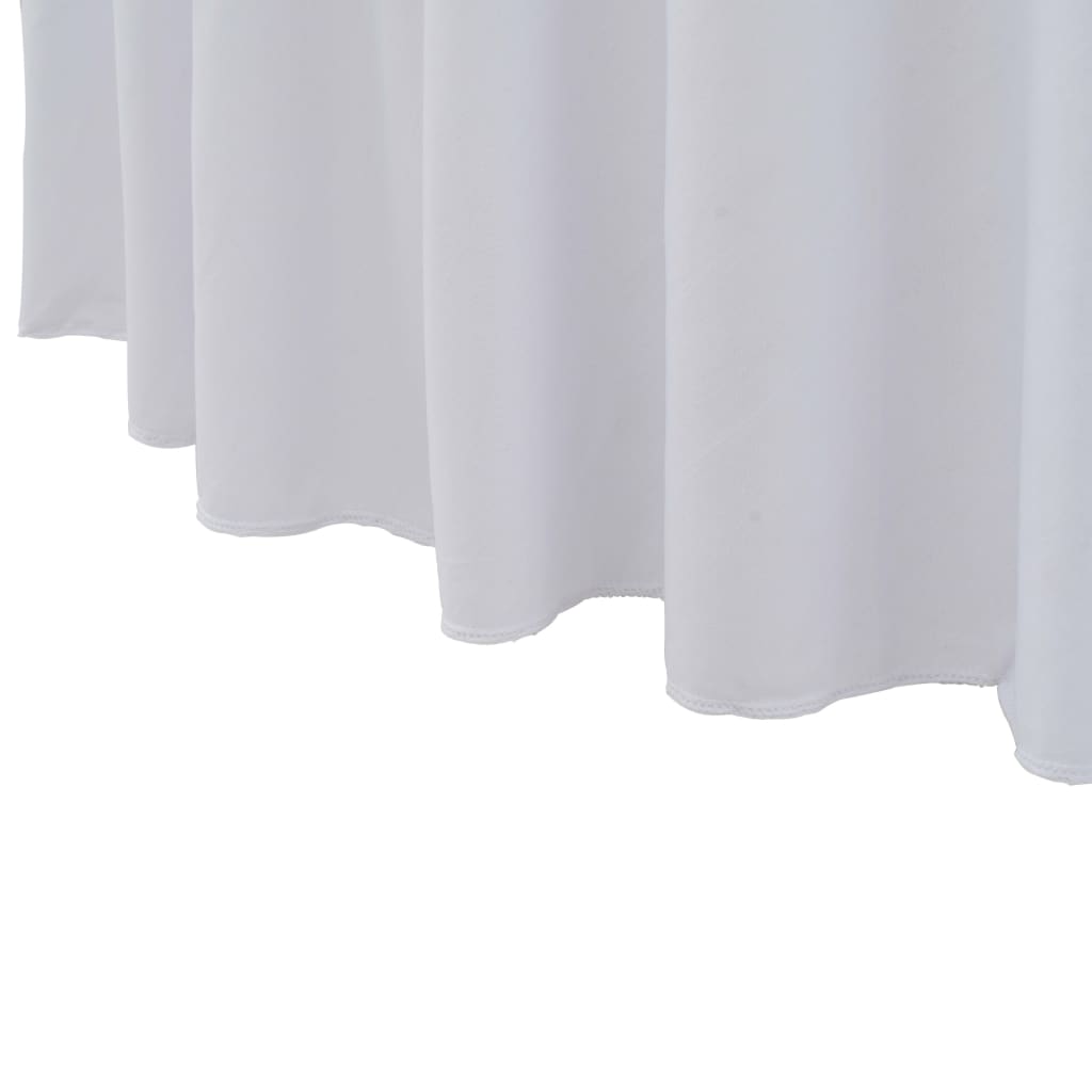 2 pcs Stretch Table Covers with Skirt 120x74 cm White
