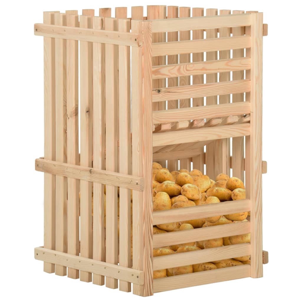 Boîte à pommes de terre 50x50x50 cm Bois de pin solide