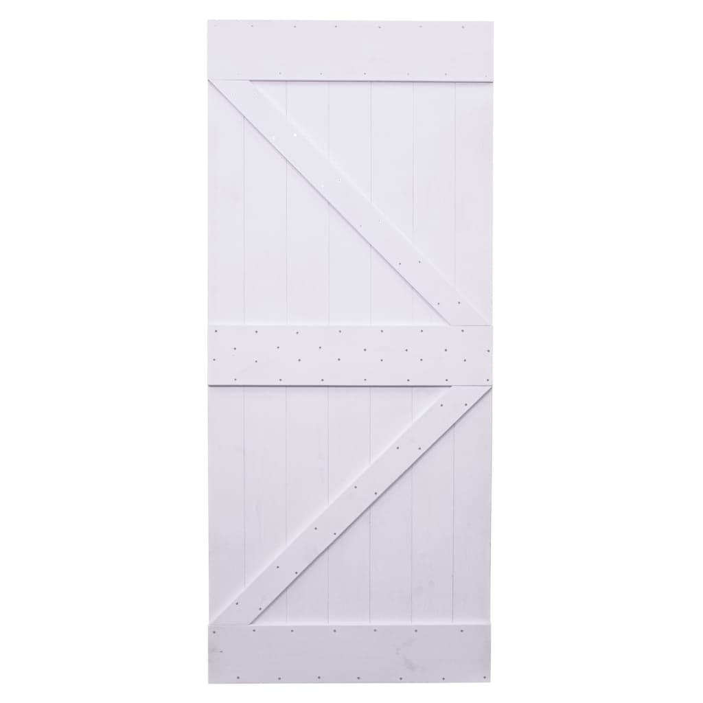 Door 100x210 cm Solid Pine Wood White