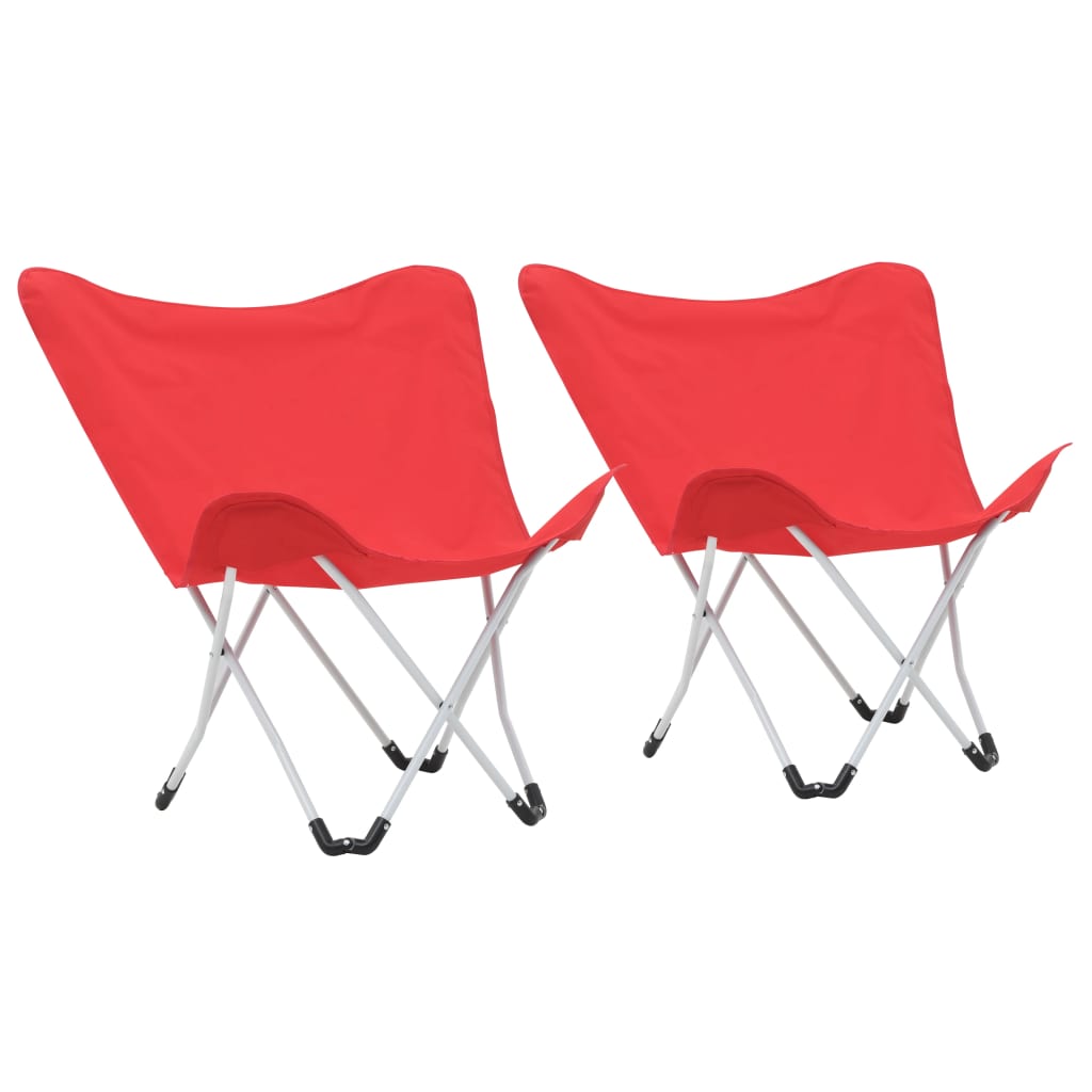 Butterfly Camping Chairs 2 pcs Foldable Red