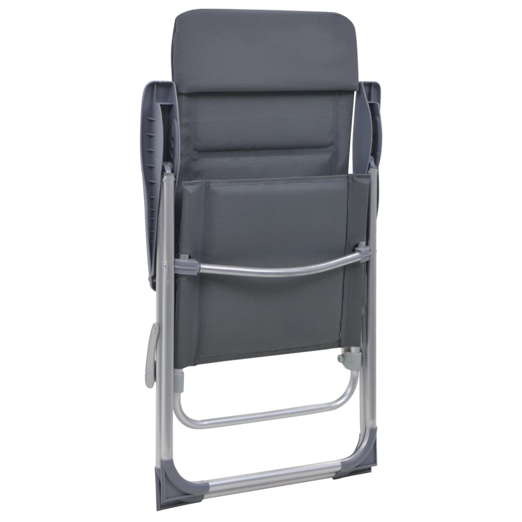 Chaise de camping 2 pcs Gris 58x69x111 cm Aluminium