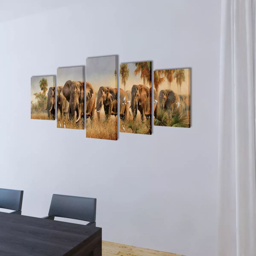 Bilder Dekoration Set Elefanten 200 x 100 cm