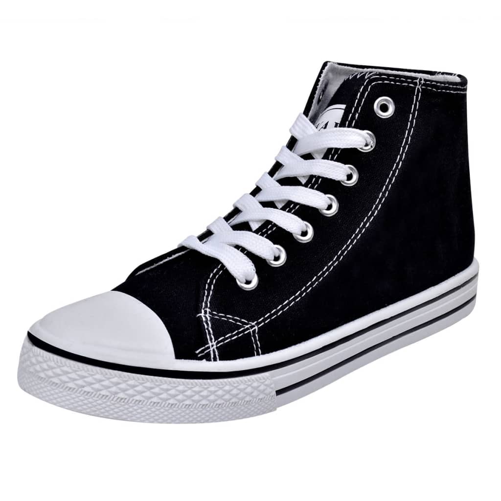 Classic Women's High-top Lace-up Canvas Sneaker Black Size 6.5
