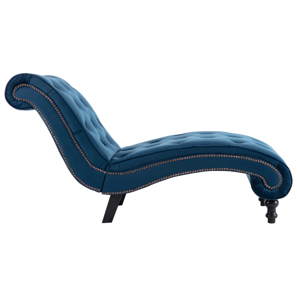 Chaise longue Bleu Velours