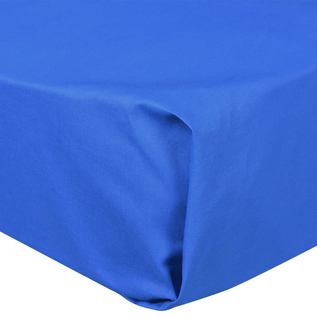 Drap simple 2 pièces en coton 146 x 260 cm bleu royal