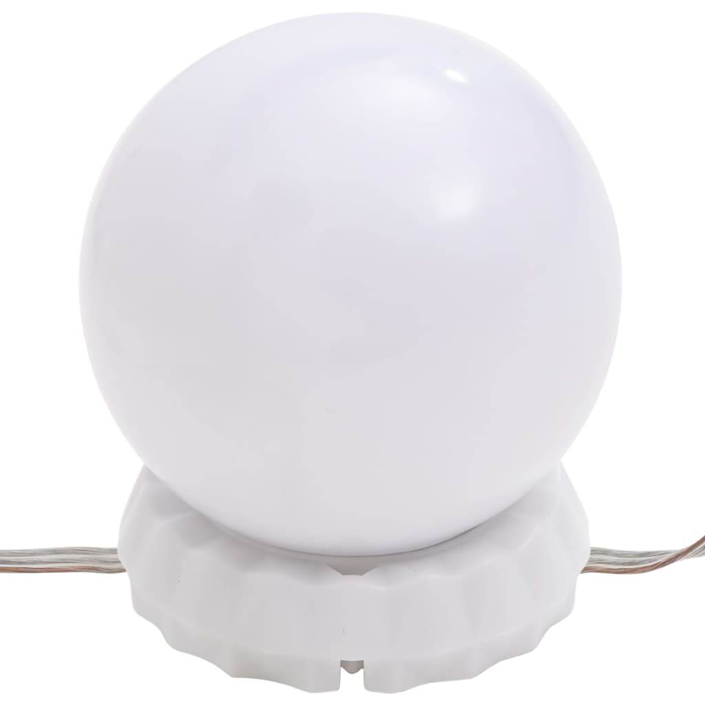 Coiffeuse à LED avec armoire Blanc brillant Bois d'ingénierie