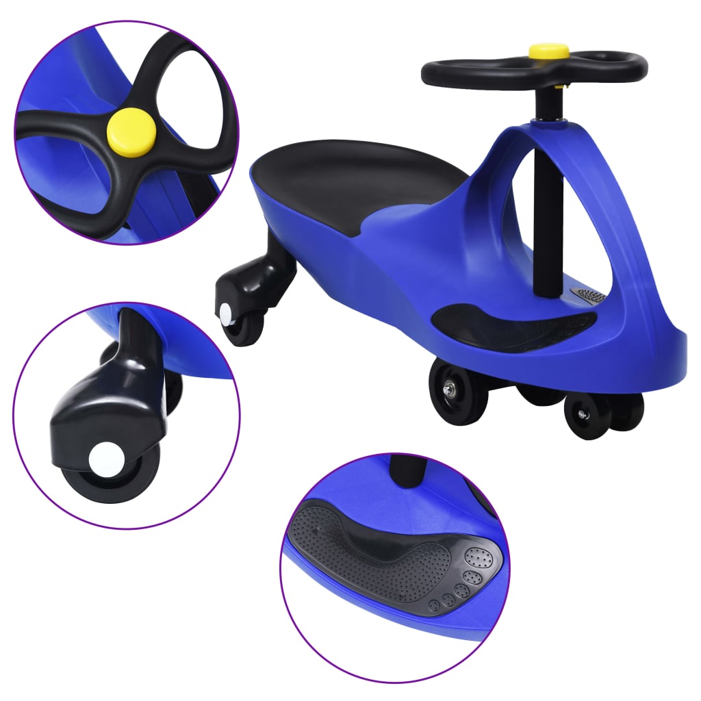Ride on Toy Wiggle Car Swing Car with Horn Blue