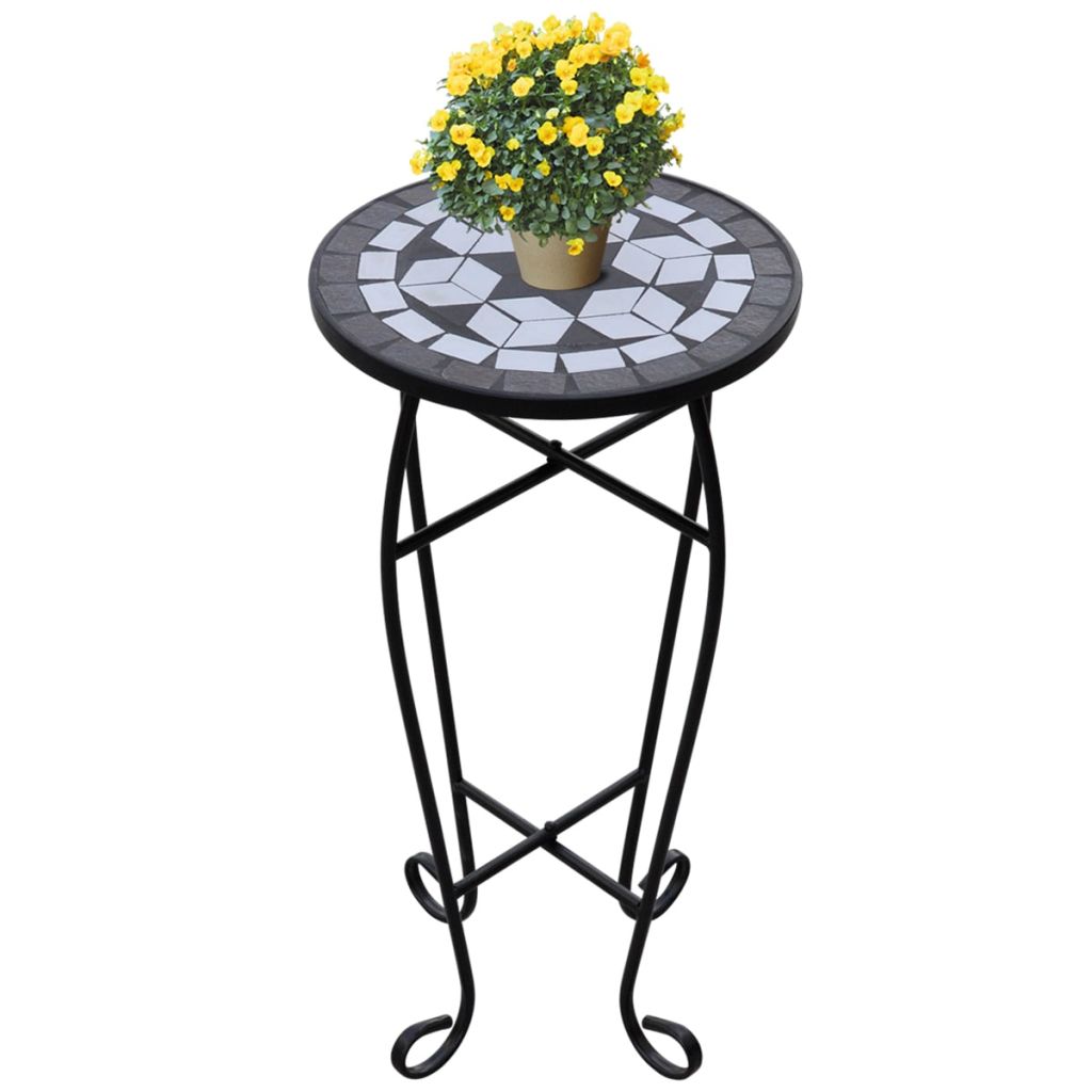 MOSAIK Beistelltisch Tisch Bistrotisch Blumenständer Schwarz