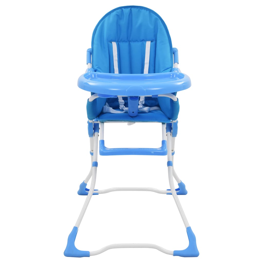 High Baby Dining Chair Blue and White 