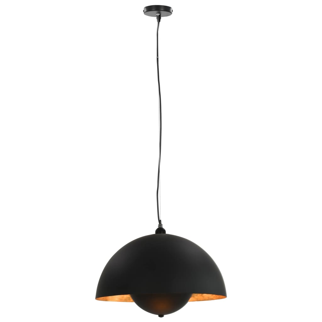 Ceiling Lamps 2 pcs Black and Gold Semi-spherical 30 cm E27