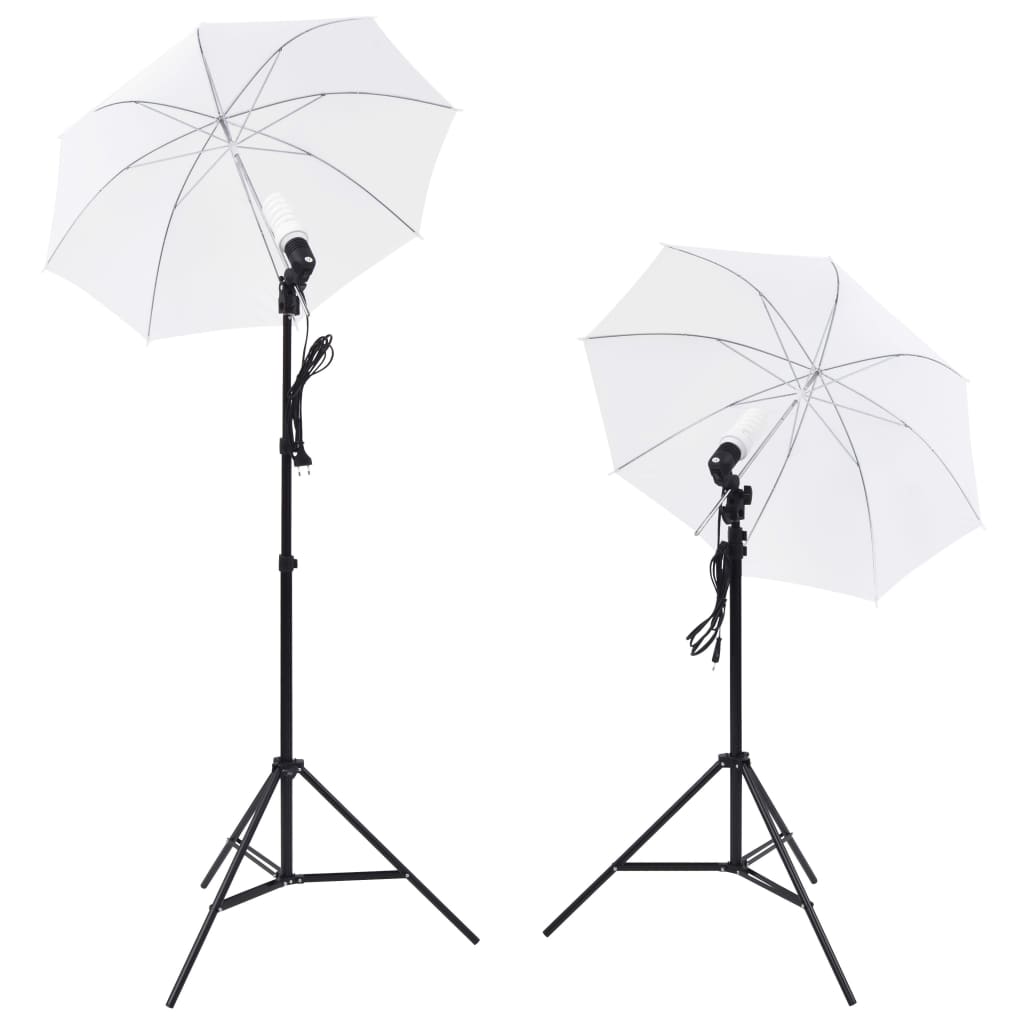 Fotostudio-Set mit Lampen, Schirmen, Hintergrund, Reflektor