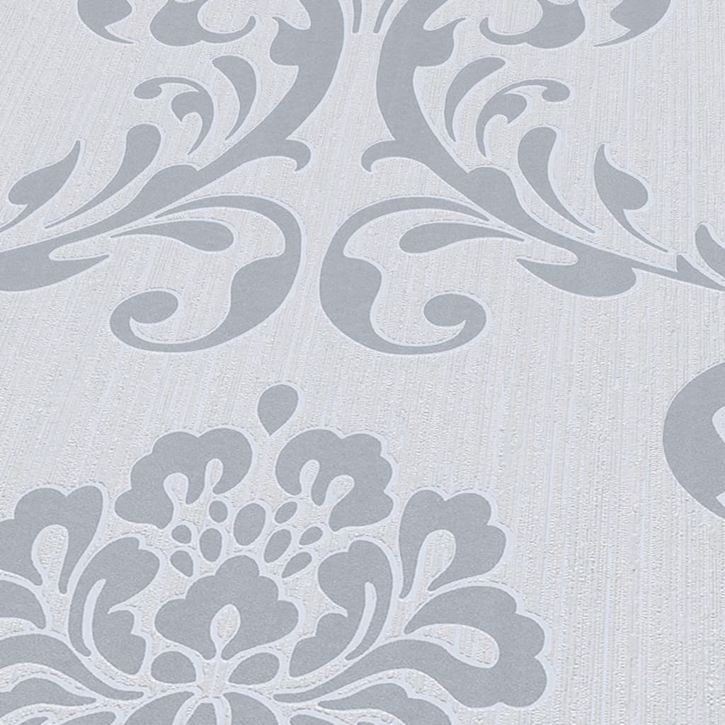 2 pcs Non-woven Wallpaper Rolls White 0.53x10 m Ornament
