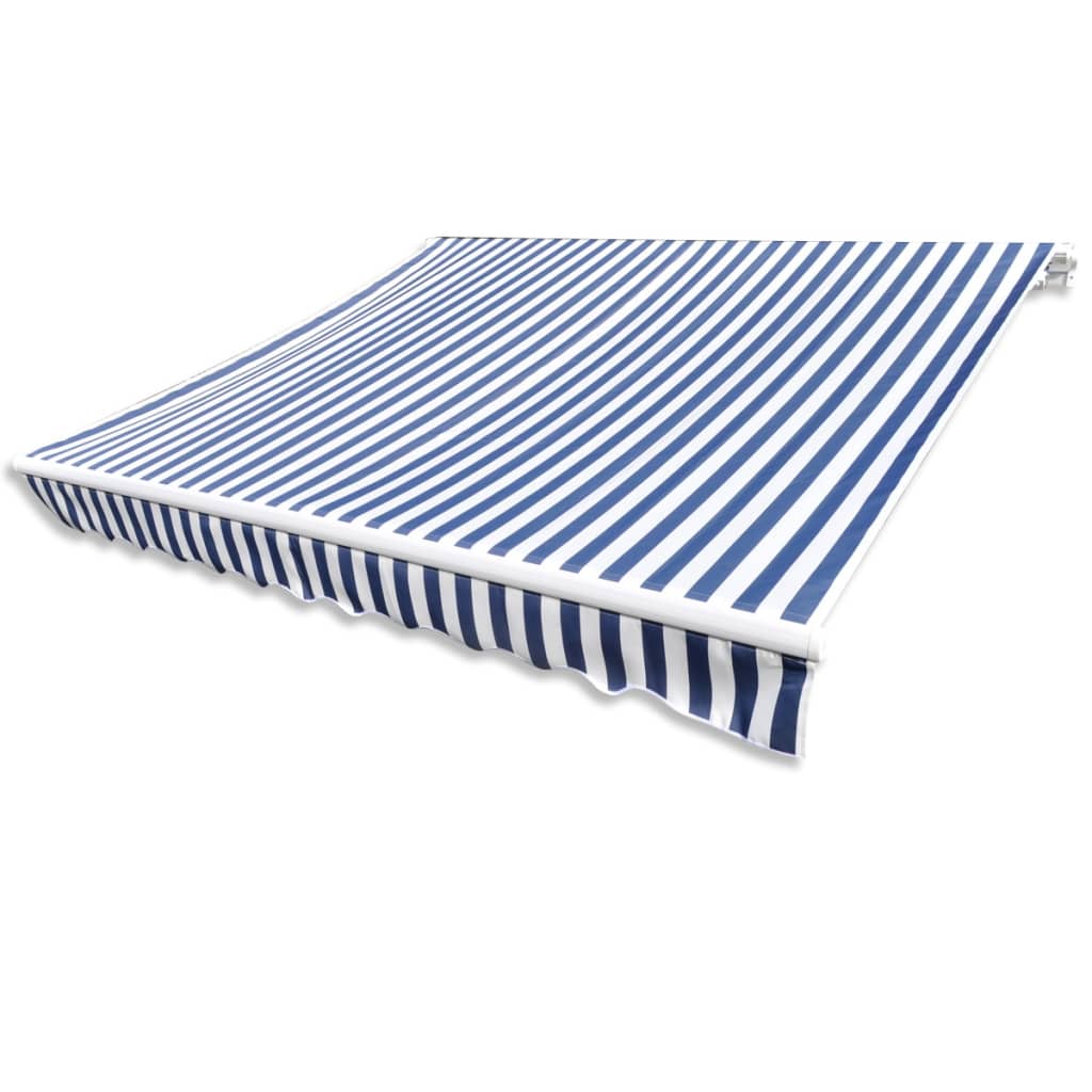 Awning Top Sunshade Canvas Blue & White 500x300 cm