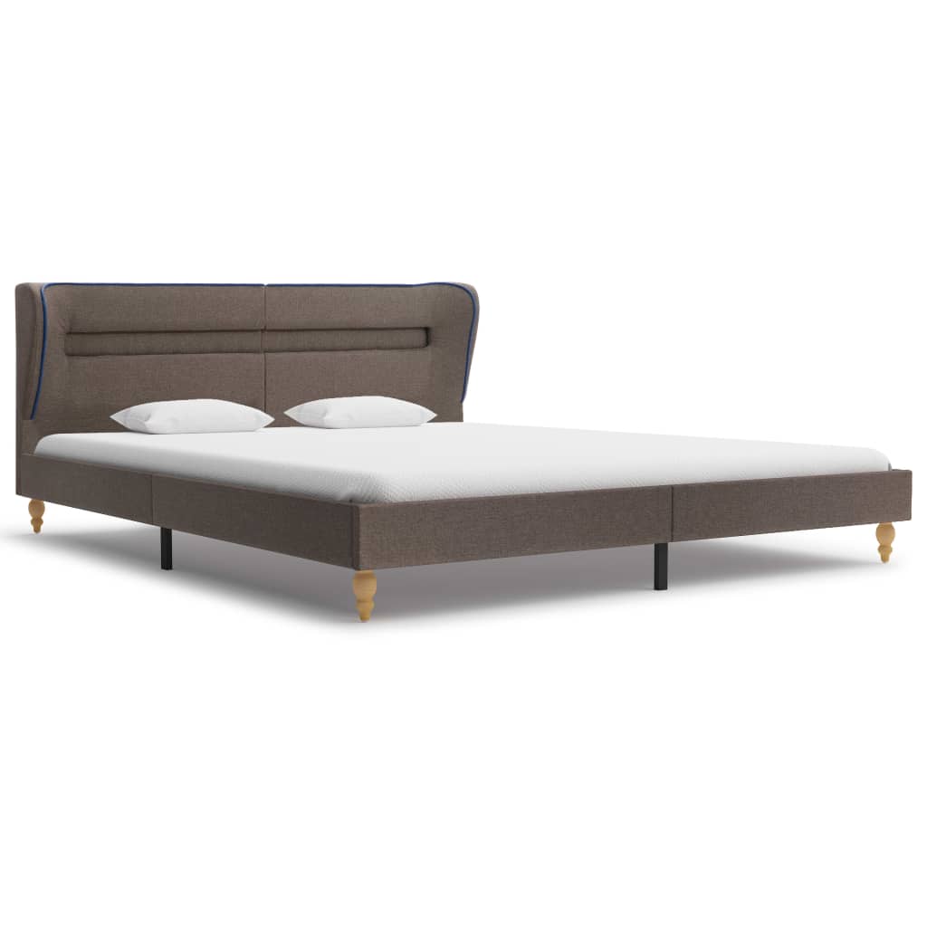 Bett mit LED und Matratze Taupe Stoff 180×200 cm