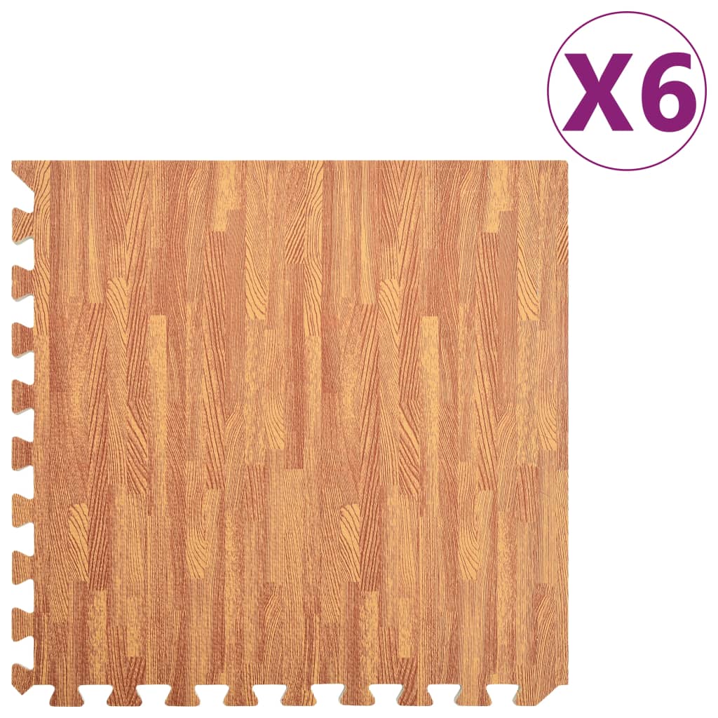 Floor Mats 6 pcs Wood Grain 2.16 ㎡ EVA Foam