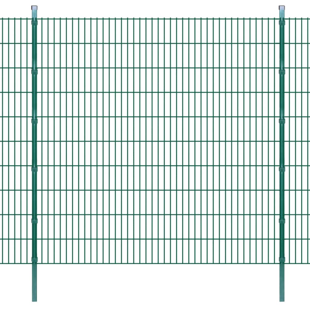 2D Garden Fence Panel & Posts 2008x2030 mm 2 m Green
