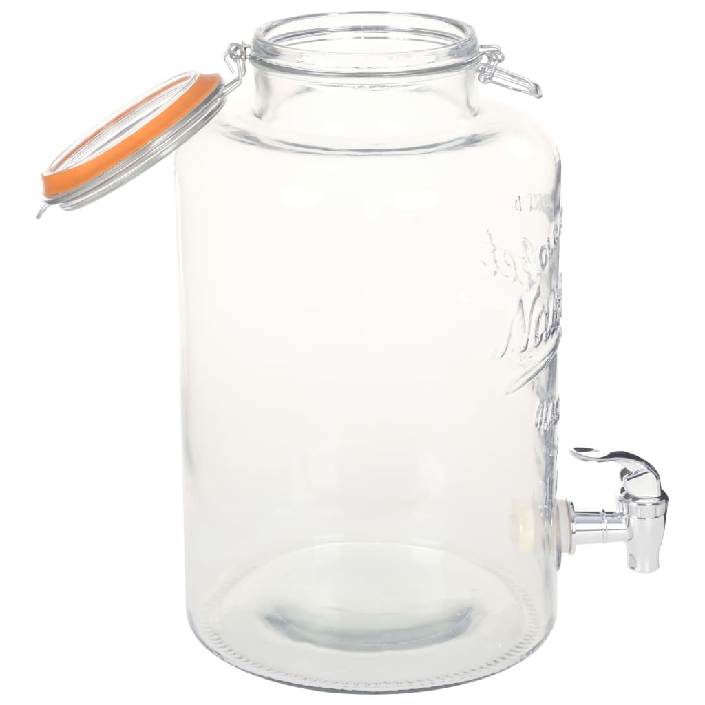 Wasserspender XXL mit Zapfhahn Transparent 8 L Glas