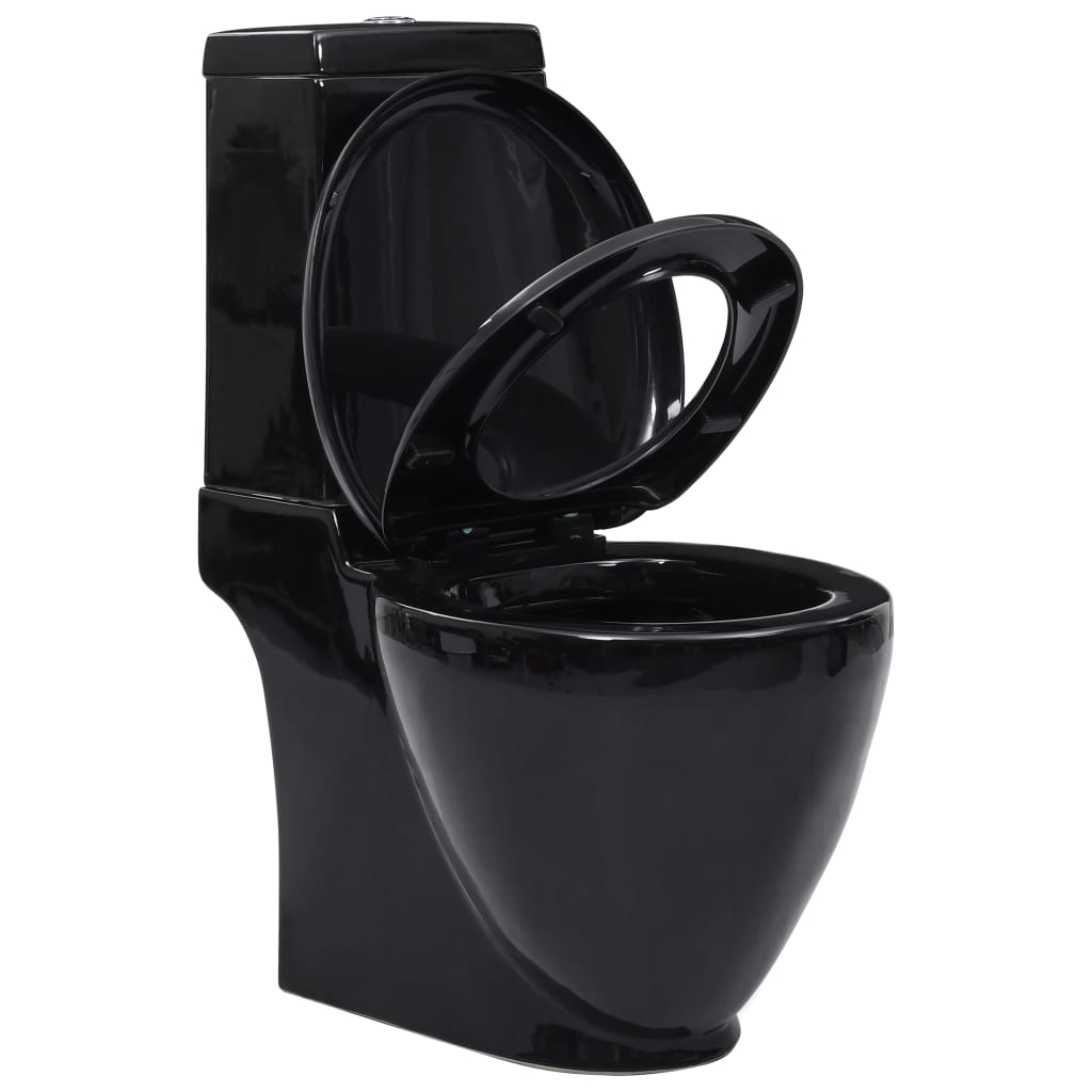 Ceramic Toilet Back Water Flow Black
