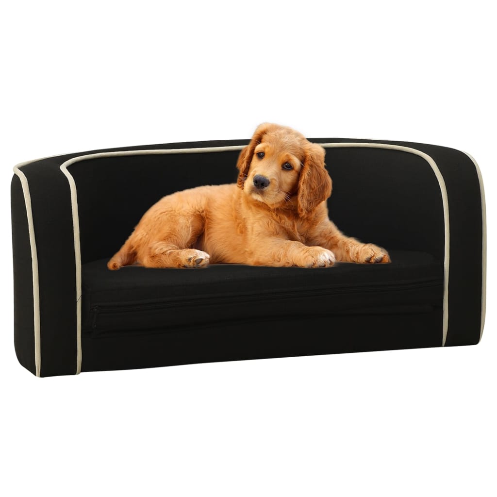 Canapé pliable pour chien Noir 76x71x30 cm Coussin lavable