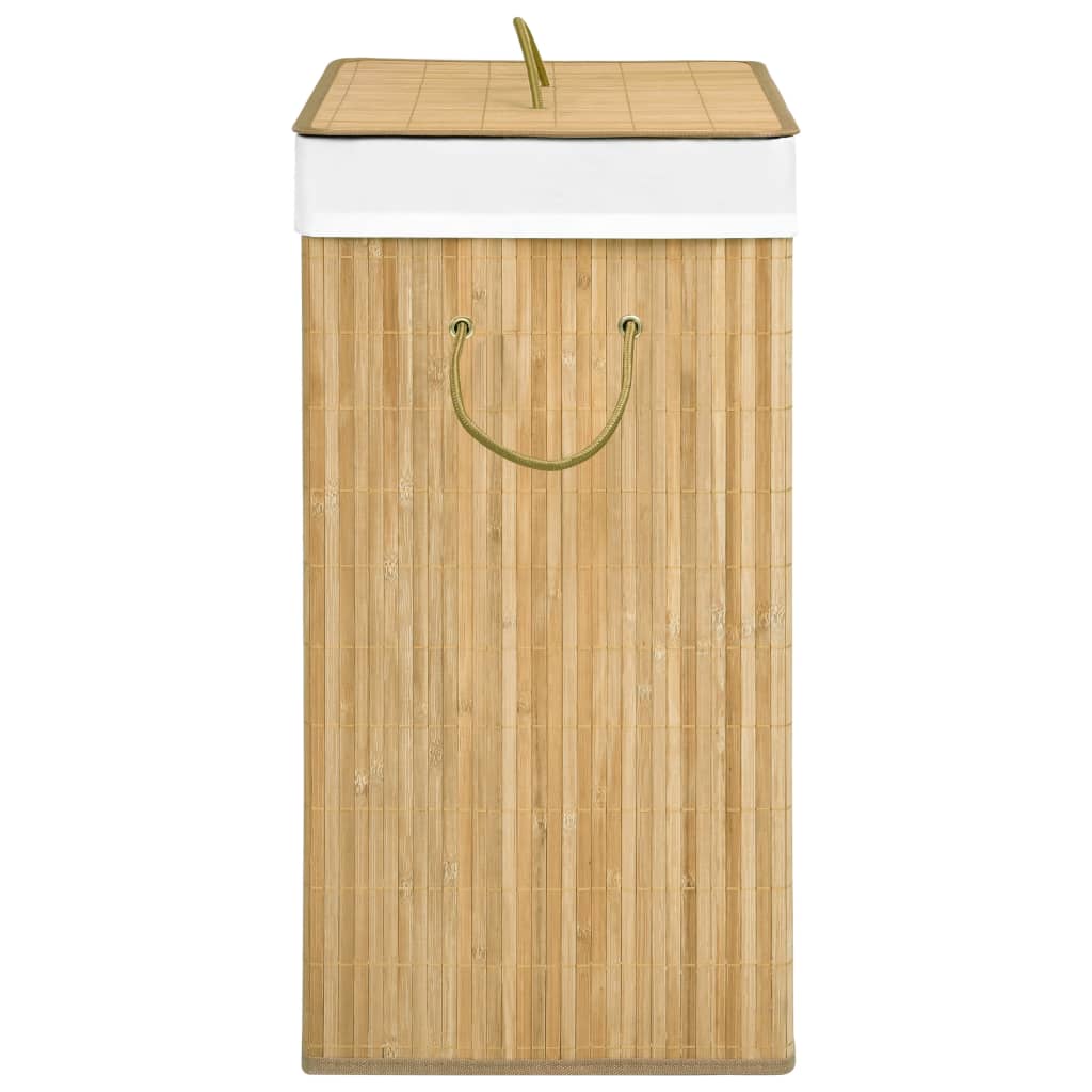 Panier à linge avec 2 sections bambou 100 L