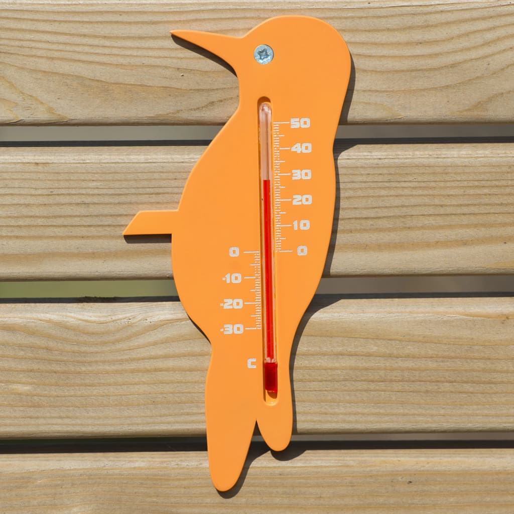 Nature Outdoor Wall Thermometer Finch Orange