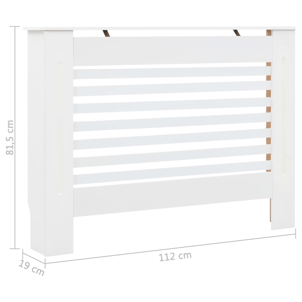 Cache-radiateur Blanc 112x19x81,5 cm MDF