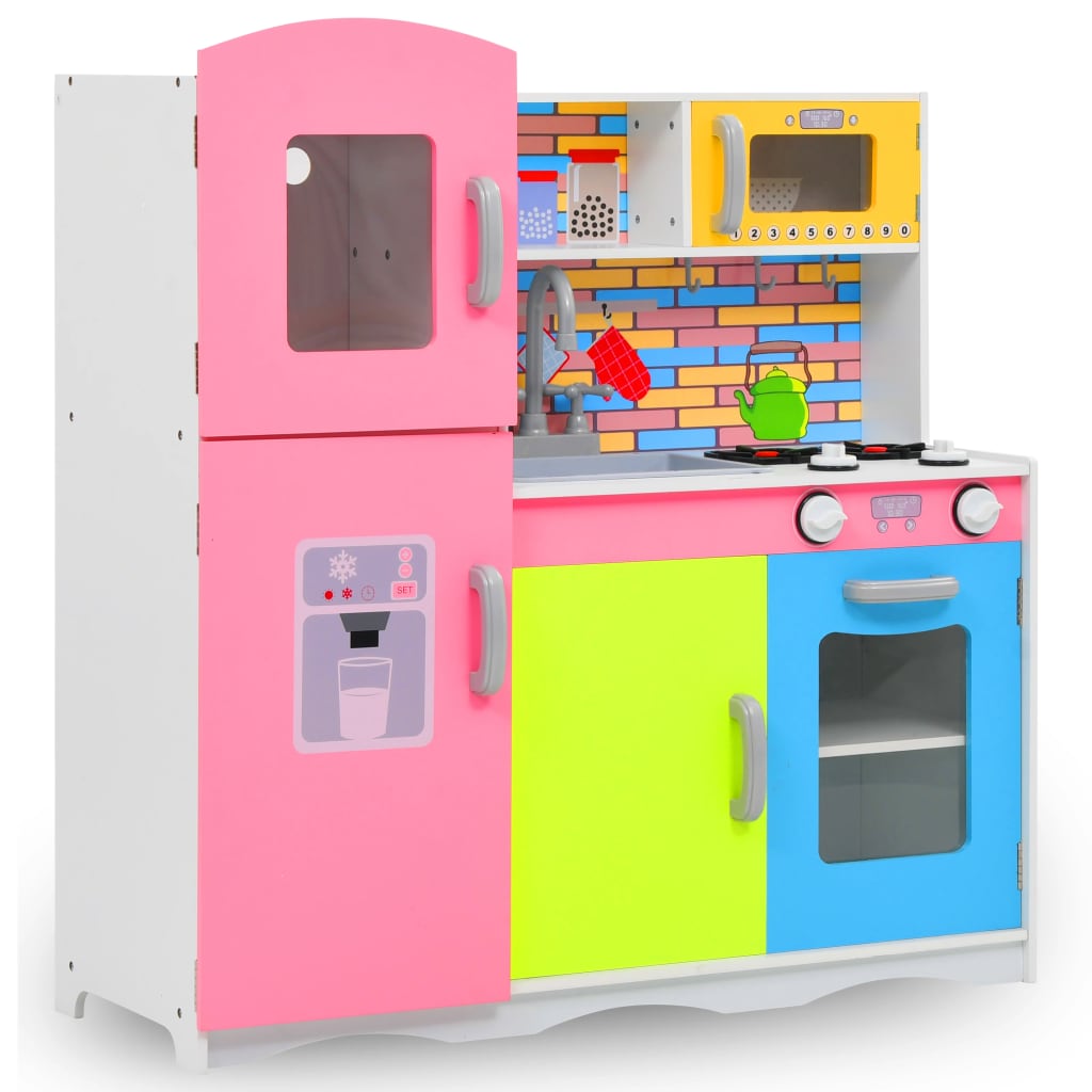 Kids' Play Kitchen MDF 80x30x85 cm Multicolour