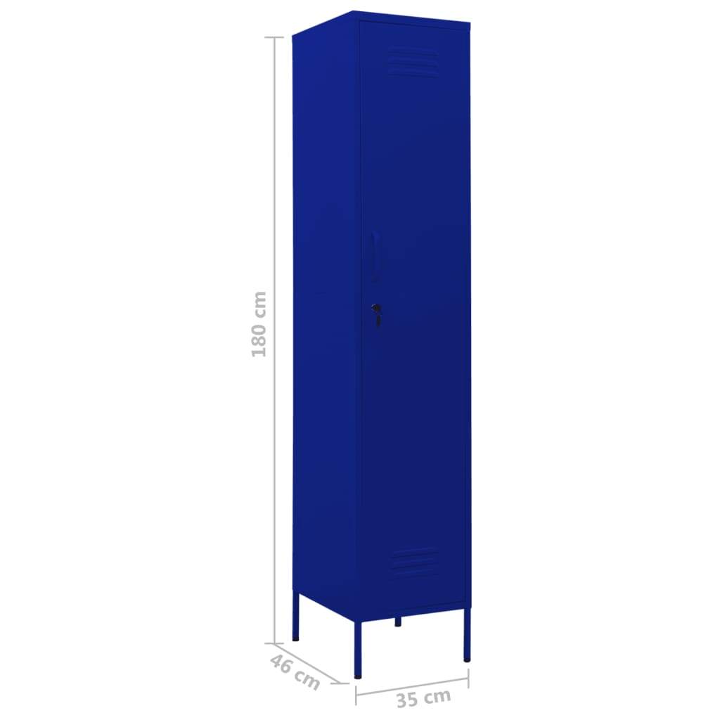 Armoire à casiers Bleu marine 35x46x180 cm Acier