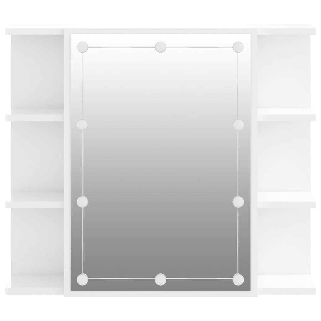 Armoire à miroir avec LED Blanc brillant 70x16,5x60 cm