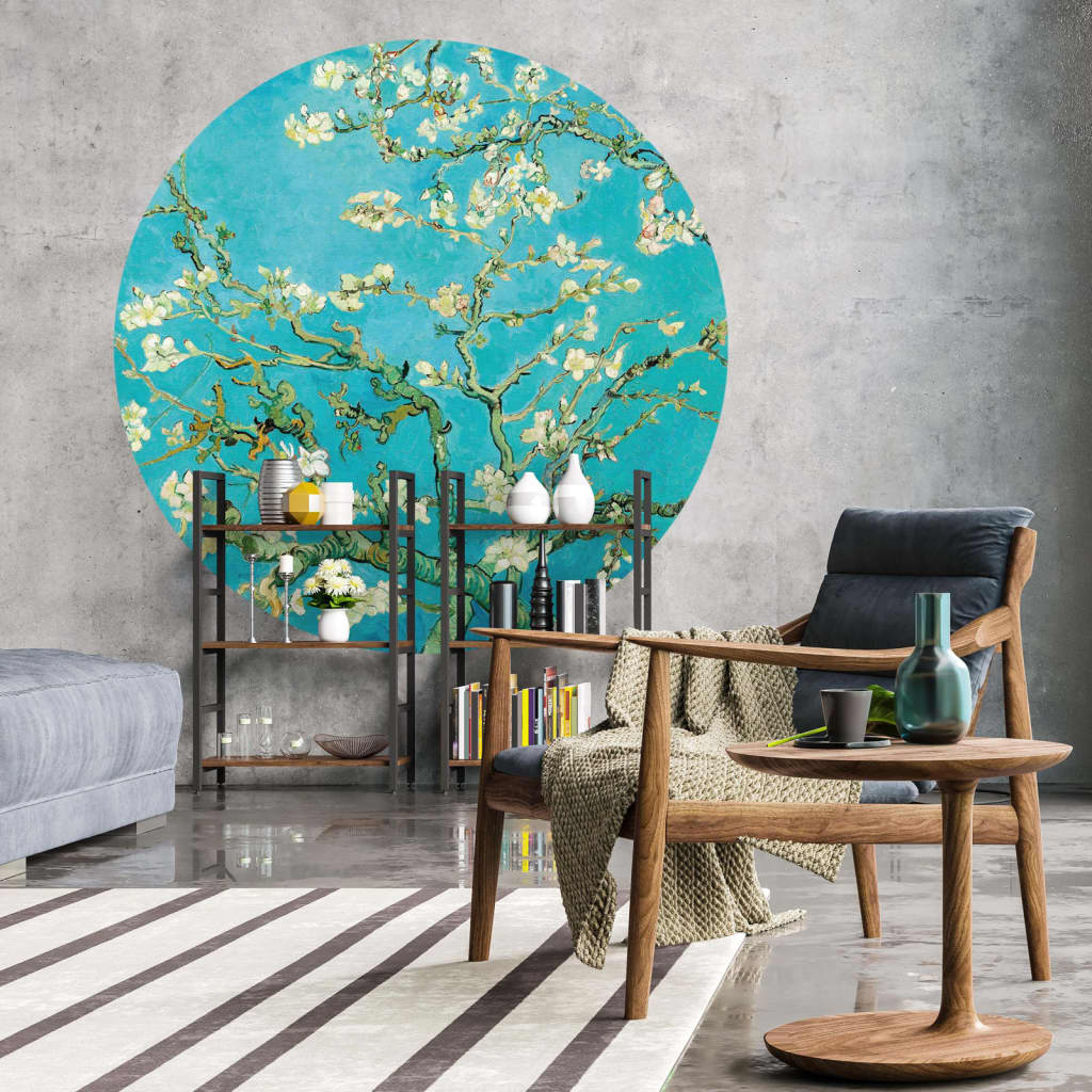 WallArt Wallpaper Circle Almond Blossom 142.5 cm