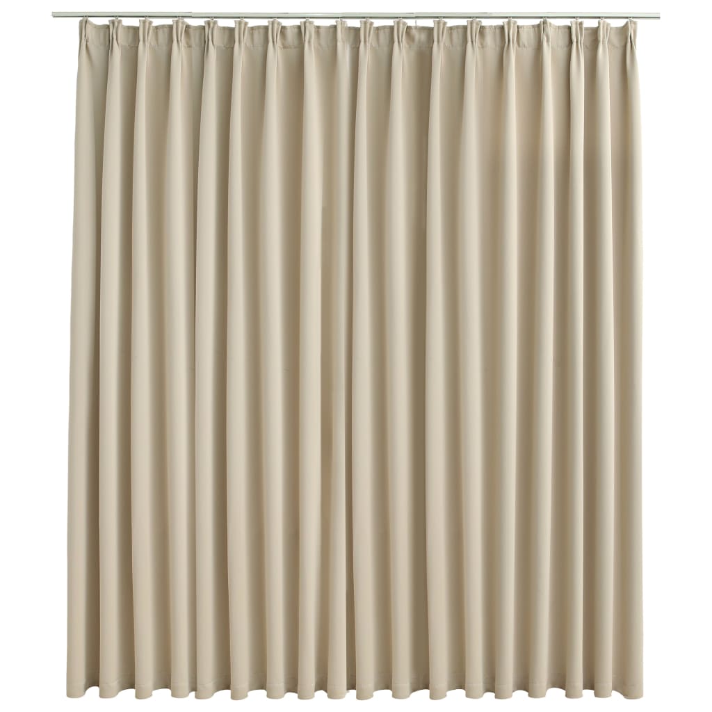 Blackout Curtain with Hooks Beige 290x245 cm