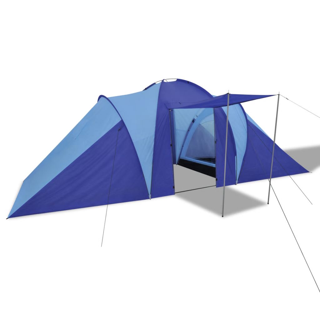 Tente de camping pour 6 personnes Bleu marine/bleu clair