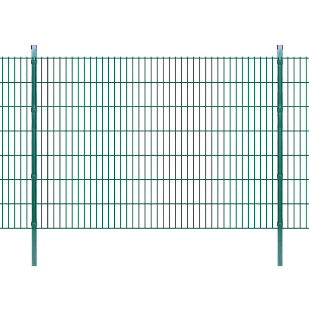 2D Garden Fence Panel & Posts 2008x1430 mm 2 m Green