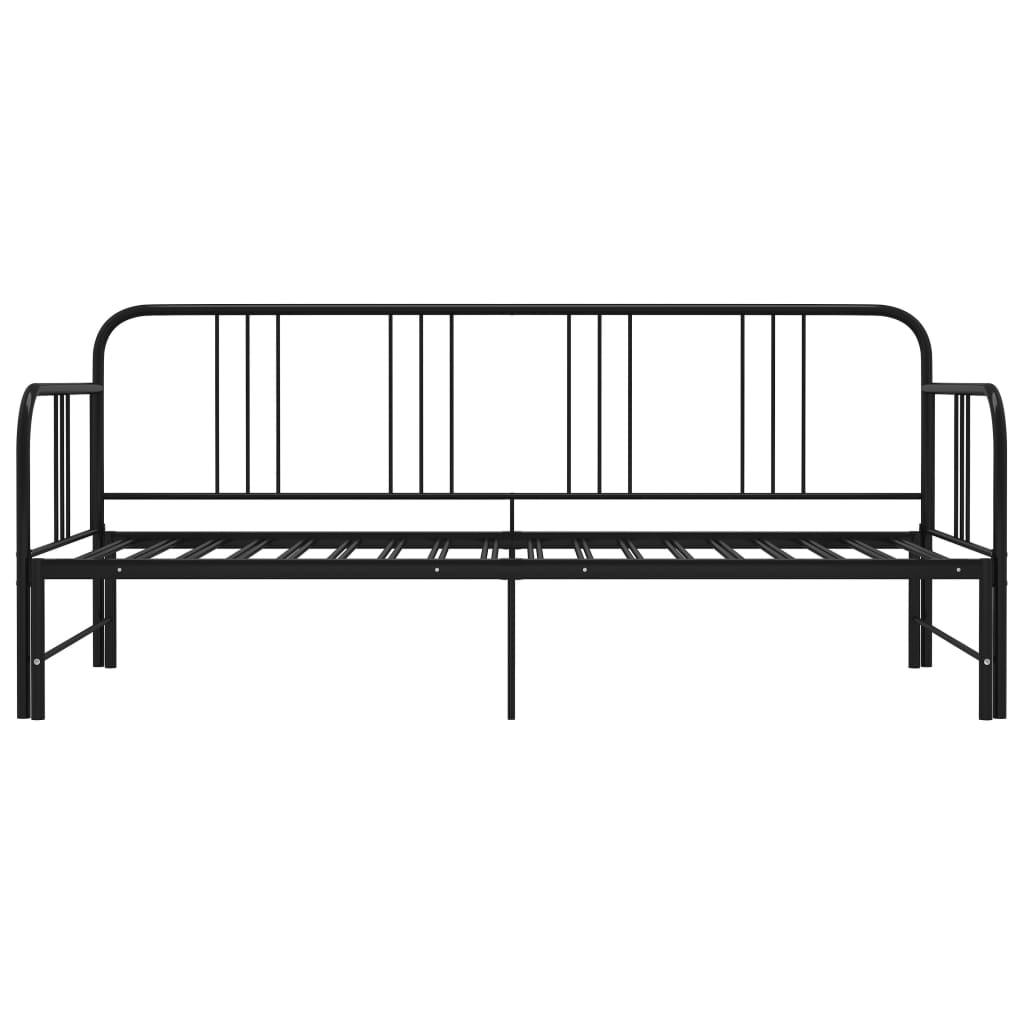 Cadre de canapé-lit extensible Noir Métal 90x200 cm